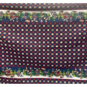 Daisy Kingdom Northwoods Border Christmas Fabric Checkered Holiday Scene By Yard